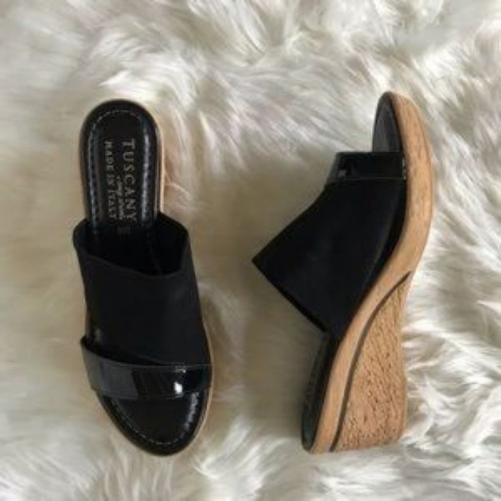 Tuscany by Easy Street Black Wedge Sandals